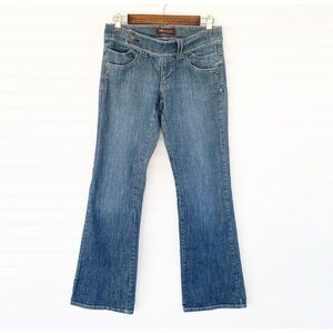 Lee One True Fit Blue Flare Wide Leg Jeans size 4